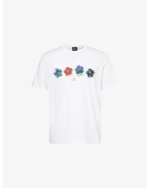 Paul Smith Crew-Neck Casual-Fit Cotton T-Shirt - White