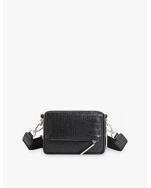 Whistles Bibi Mock-Croc Leather Cross-Body Bag - Black