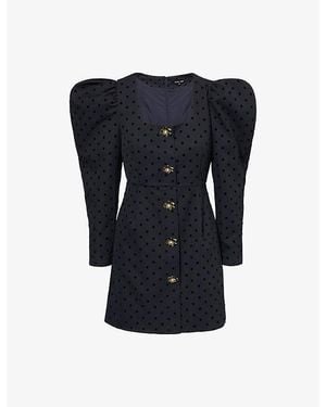 Sister Jane Glow Spot Woven Mini Dress - Black