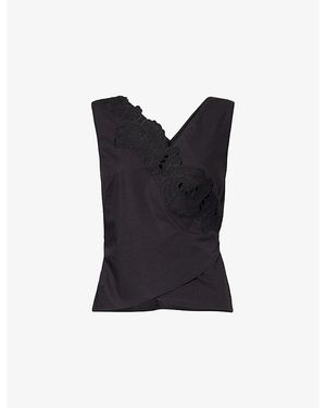 SIR. Klara Wrap-Round Cotton Top - Blue