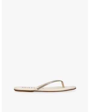 Pedro Garcia Panabel Satin Flat Sandals - White