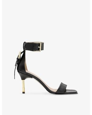 AllSaints Noir Leather Heeled Sandals - Black