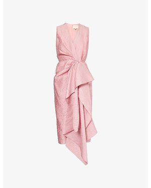 ROKSANDA Capsule Esra Cloqué Woven Midi Dress - Pink