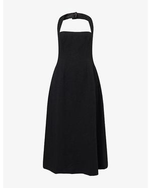 Odd Muse Halter Jersey Midi Dress - Black
