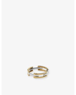 Monica Vinader Signature Link 18Ct Vermeil Stacking Ring - Metallic