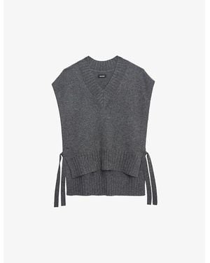 Zadig & Voltaire Maddy Sleeveless Cashmere Sweater - Gray