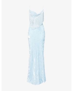 Rat & Boa Inaya Devore-Print Woven Maxi Dress - Blue