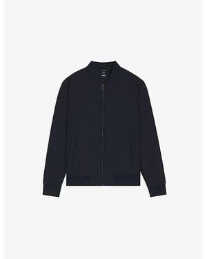 BOSS Padded-Panel Zipped Cotton Sweatshirt - Blue