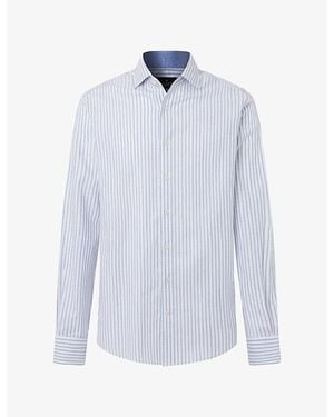 Hackett Striped Tailored-Fit Long-Sleeve Cotton Shirt - Blue