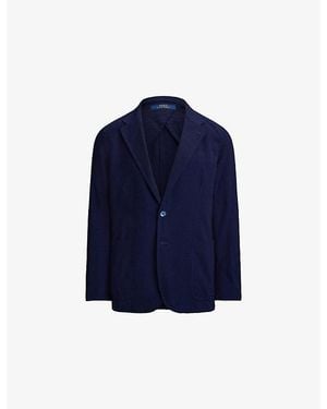 Polo Ralph Lauren Single-Breasted Seersucker Cotton Blazer - Blue