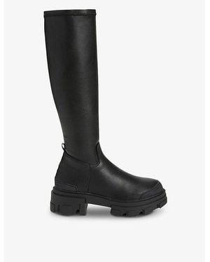 KG by Kurt Geiger Trekker Sock Faux-Leather Over-The-Knee Boots - Black