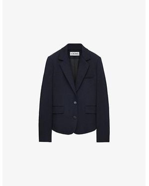 Loewe Tailored Wool-Blend Jacket - Blue
