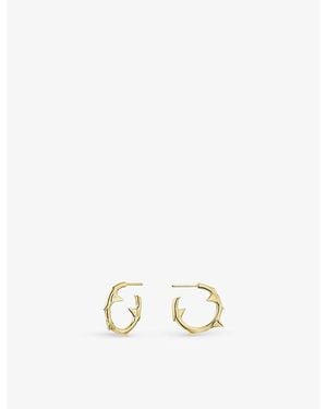 Shaun Leane Rose Thorn 18Ct-Plated Sterling Vermeil Hoop Earrings - Multicolour