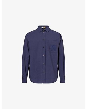 Loewe X Paula's Ibiza Embroidered Cotton-Blend Shirt - Blue