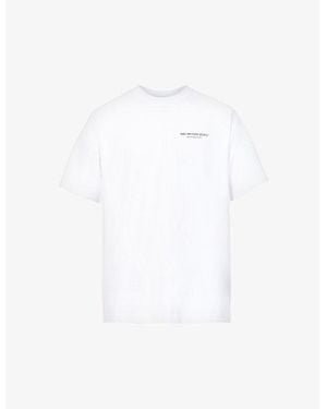MKI Miyuki-Zoku Design Studio Brand-Print Organic-Cotton Jersey T-Shirt - White