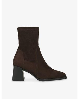 Steve Madden Hover Faux-Suede Heeled Ankle Boots - Brown