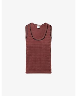 Varley Gideon Sleeveless Cotton-Knit Tank Top - Red
