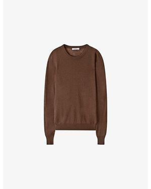 JOSEPH Cashair Round-Neck Cashmere Jumper - Brown