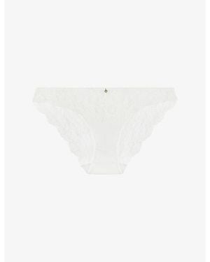 Aubade Kiss Of Love Mid-Rise Lace Briefs - White