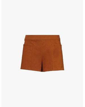 Max Mara Riad High-Rise Stretch-Cotton Shorts - Brown