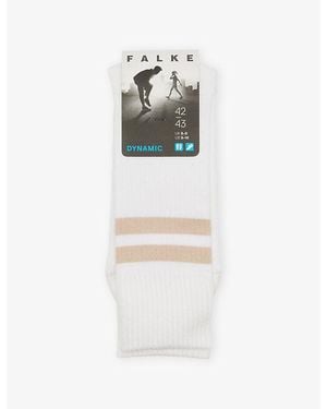 FALKE Dynamic Stripe-Trim Stretch-Cotton Socks - White