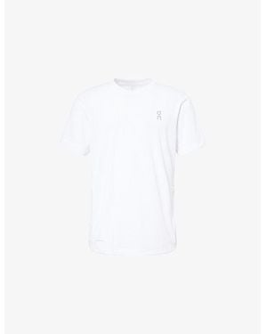 On Shoes Train-T Graphic Brand-Print Stretch-Woven T-Shirt - White