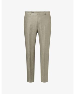 Corneliani Elasticated-Waist Linen Trousers - Grey