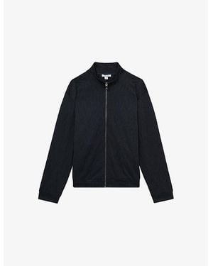 Reiss Aksel Textured Stretch-Woven Jacket - Blue