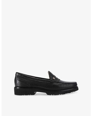 Carvela Kurt Geiger Alba Branded Leather Loafers - Black