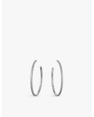 Cartier Etincelle De Large 18Ct- And 1.4Ct Pave-Diamond Hoop Earrings - White