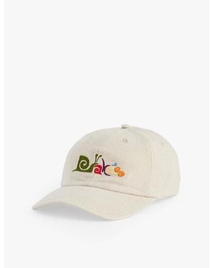 Drake's Snail-Logo Embroidered Cotton-Twill Baseball Cap - White