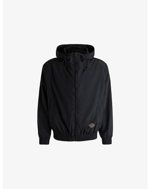 HUGO Logo-Print Regular-Fit Windbreaker Jacket - Black