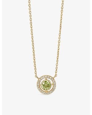 Astley Clarke August Birthstone 14Ct- Peridot And 0.08Ct Lab-Grown Diamond Pendant Necklace - Metallic