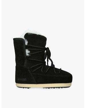 Moon Boot Evx Suede And Shearling Snow Boots - Black