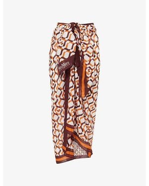 Max Mara Elfi Pareo Printed Cotton-Muslin Sarong - Red