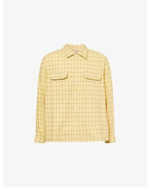 Visvim Carrow Check-Pattern Wool Shirt - Yellow