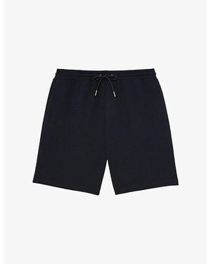 Reiss Renly Textured Drawstring-Waist Stretch-Woven Shorts - Blue