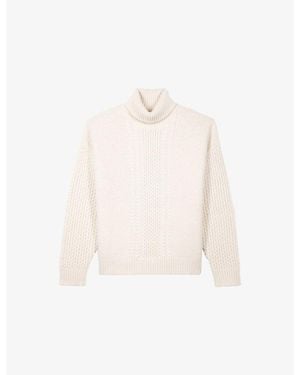The Kooples Textured Roll-Neck Wool-Blend Jumper - White