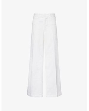 Polo Ralph Lauren Wide-Leg Flared Stretch-Denim Trousers - White