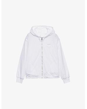 Prada Reversible Relaxed-Fit Cotton-Jersey Hoody - White