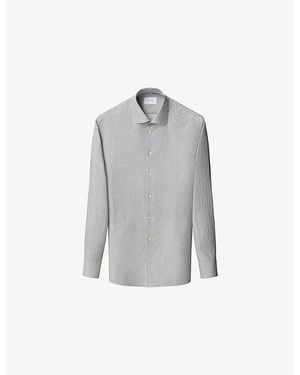Eton Geo-Print Contemporary-Fit Cotton-Twill Shirt - Grey