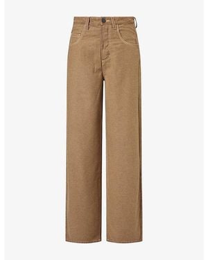 Uma Wang Phyllis Straight-Leg Wool-Blend Trousers - Natural