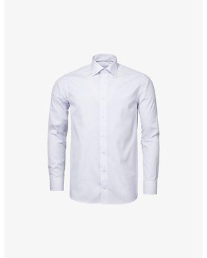 Eton Business Point-Collar Regular-Fit Cotton-Poplin Shirt - Blue