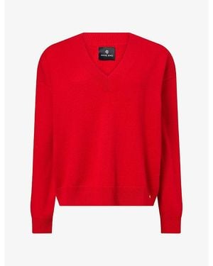 Anine Bing Lee V-Neck Cashmere Sweater - Red