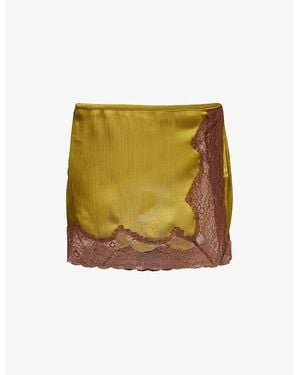 Siedres Niera Lace-Embroidery Woven Mini Skirt - Green