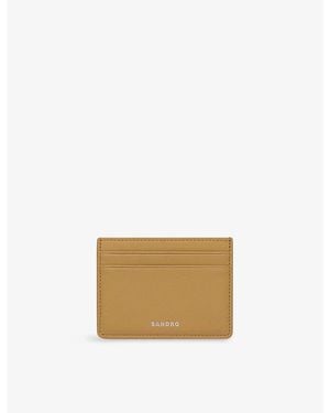 Sandro Logo-Embossed Leather Cardholder - Natural