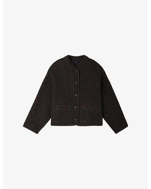 Soeur Olympe High-Collar Virgin-Wool Jacket - Black
