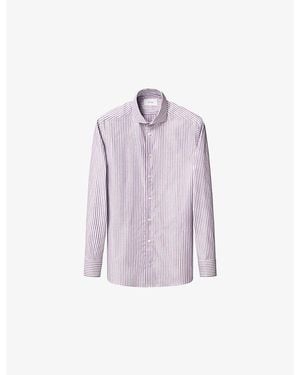 Eton Signature Oxford Striped Slim-Fit Cotton Shirt - Purple