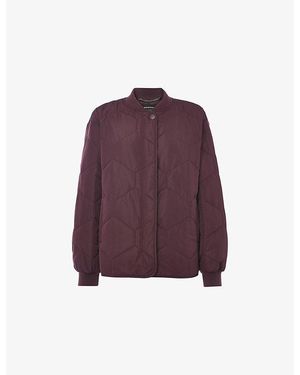 Whistles Ida Short Quilted Coat - Purple