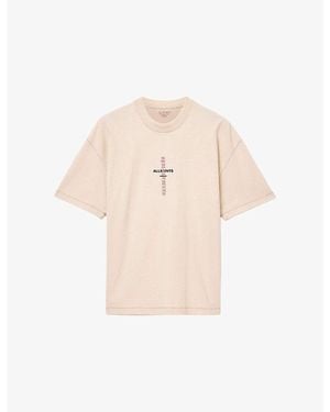 AllSaints Knox Logo-Print Short-Sleeve Cotton T-Shirt - Natural